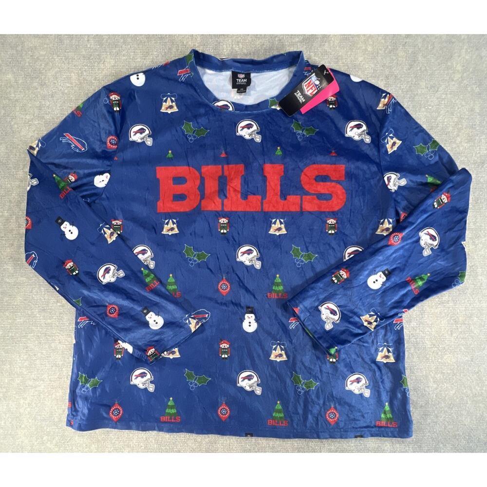 NWT Buffalo Bills NFL Christmas Long Sleeve Shirt Men’s L Holiday Team Apparel - Picture 2 of 12